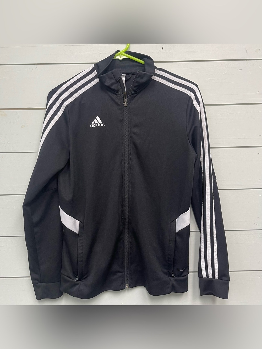 Adidas black and white full zip jacket women's size small
